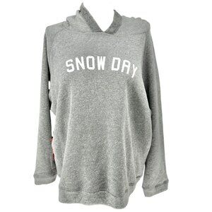 Snow Day Graphic Heather Grey Hoodie 3X 22W-24W By 78&Sunny Cozy Fleece Lining